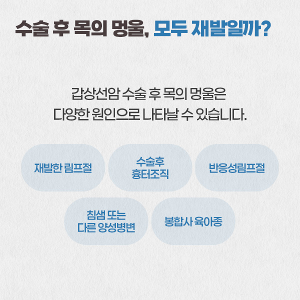 땡큐서울의원 - 갑상선암 수술 후 다시 발견됨 목의 멍울, 재발이라면 재수술은 어떻게 결정할까?