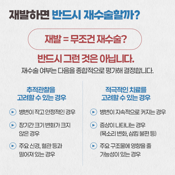 땡큐서울의원 - 갑상선암 수술 후 다시 발견됨 목의 멍울, 재발이라면 재수술은 어떻게 결정할까?